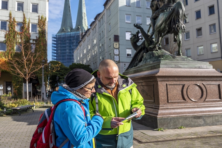 Start Paul-Gerhardt-Weg, nominiert für Deutschlands Schönster Wanderweg, in Berlin-Mitte